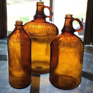 Set of 3 Antique 1955-1959 CLOROX jugs